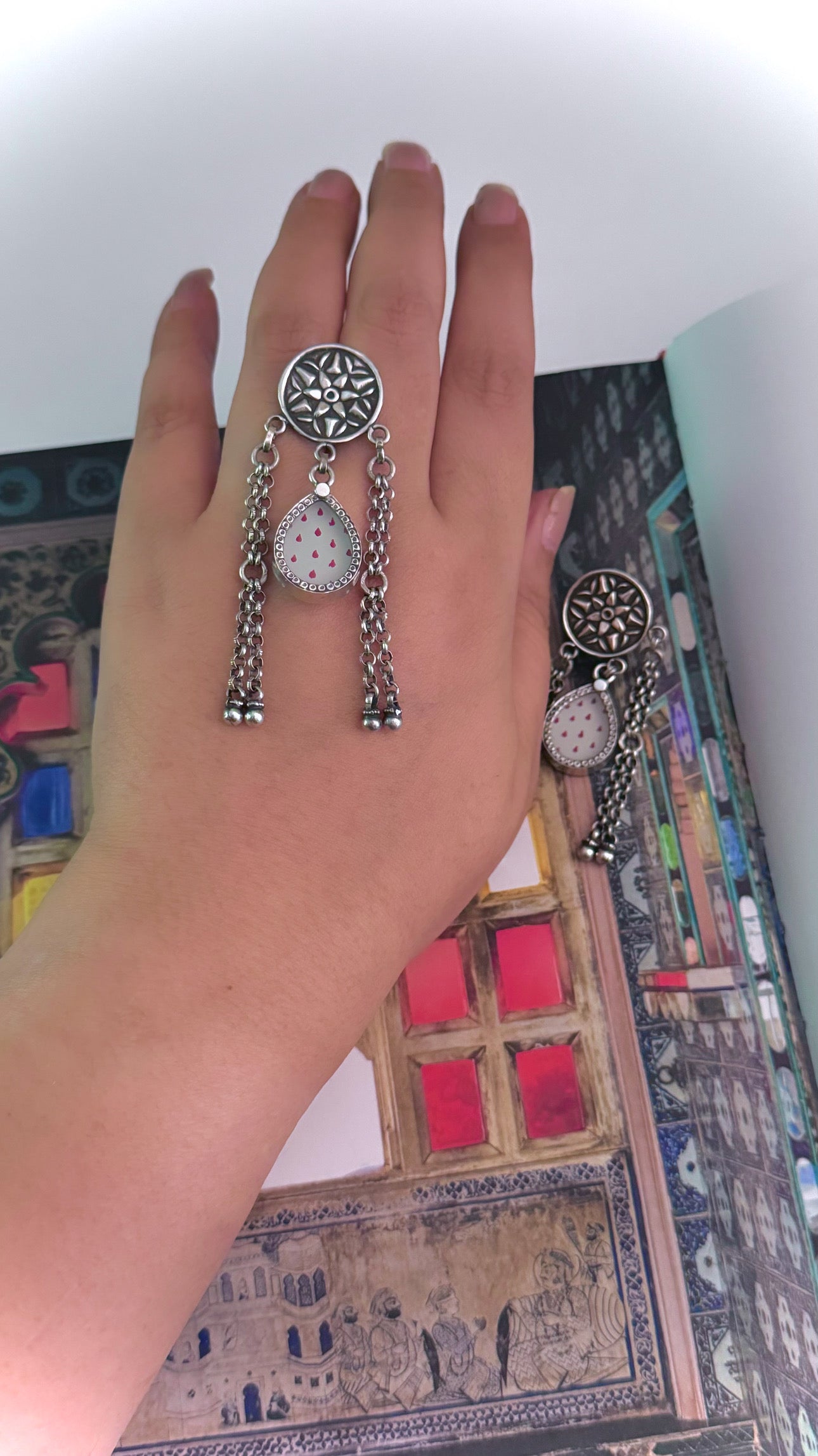 HawaMahal : Embrace elegance with our silver earrings, reflecting the charm of a royal heritage!