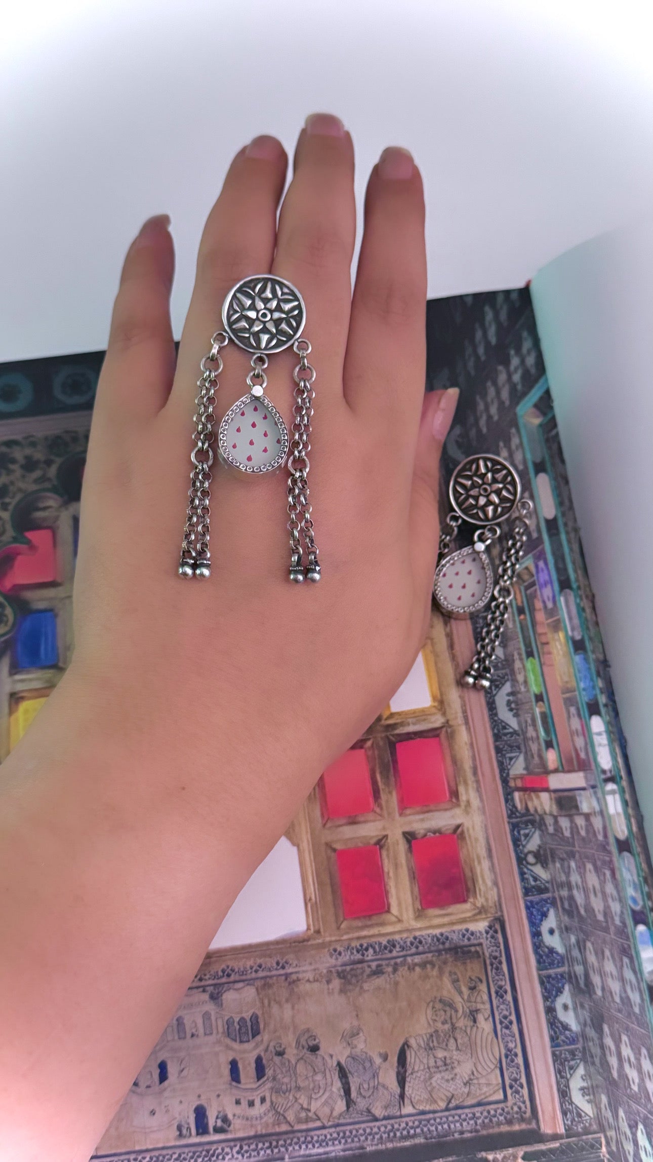 HawaMahal : Embrace elegance with our silver earrings, reflecting the charm of a royal heritage!