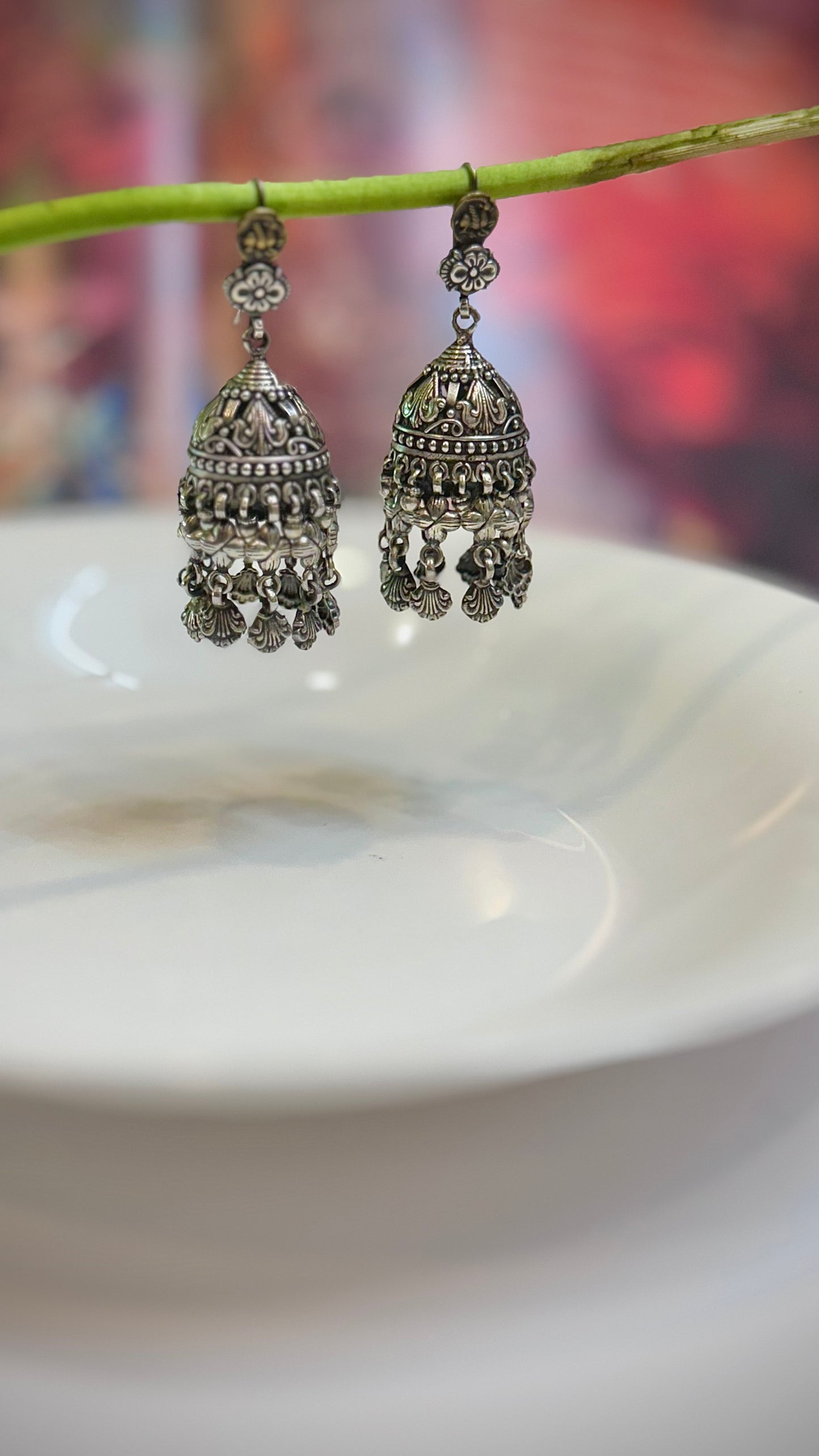 “Shilpika” - Elegance etched in every detail—Jhumkas that tell a story.