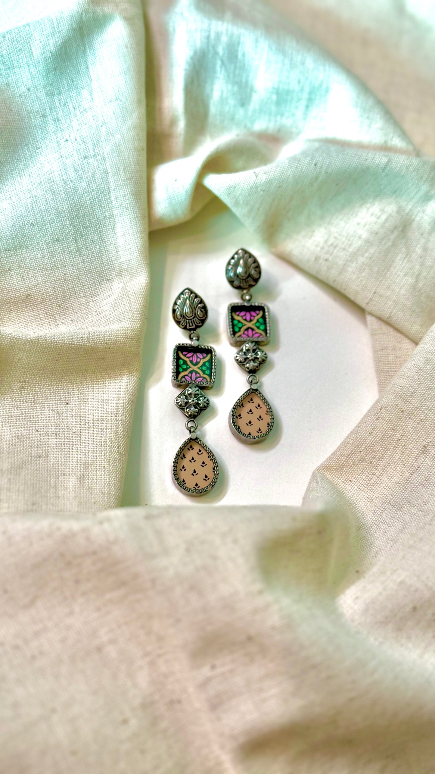 “Tulsipriya”: Timeless beauty in silver earring designs.