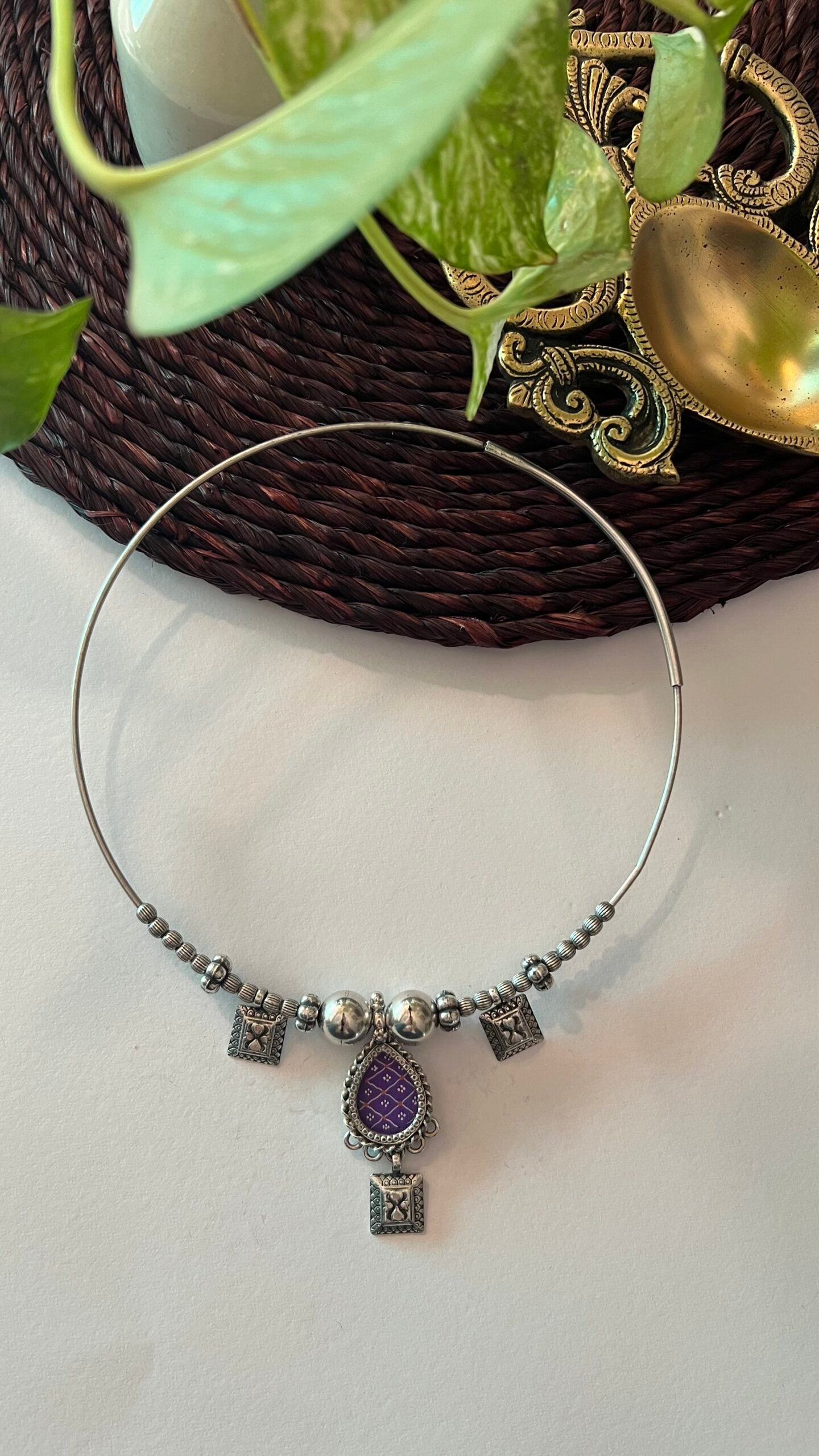 Ramya: Unveil the beauty of simplicity with a Silver hasli.