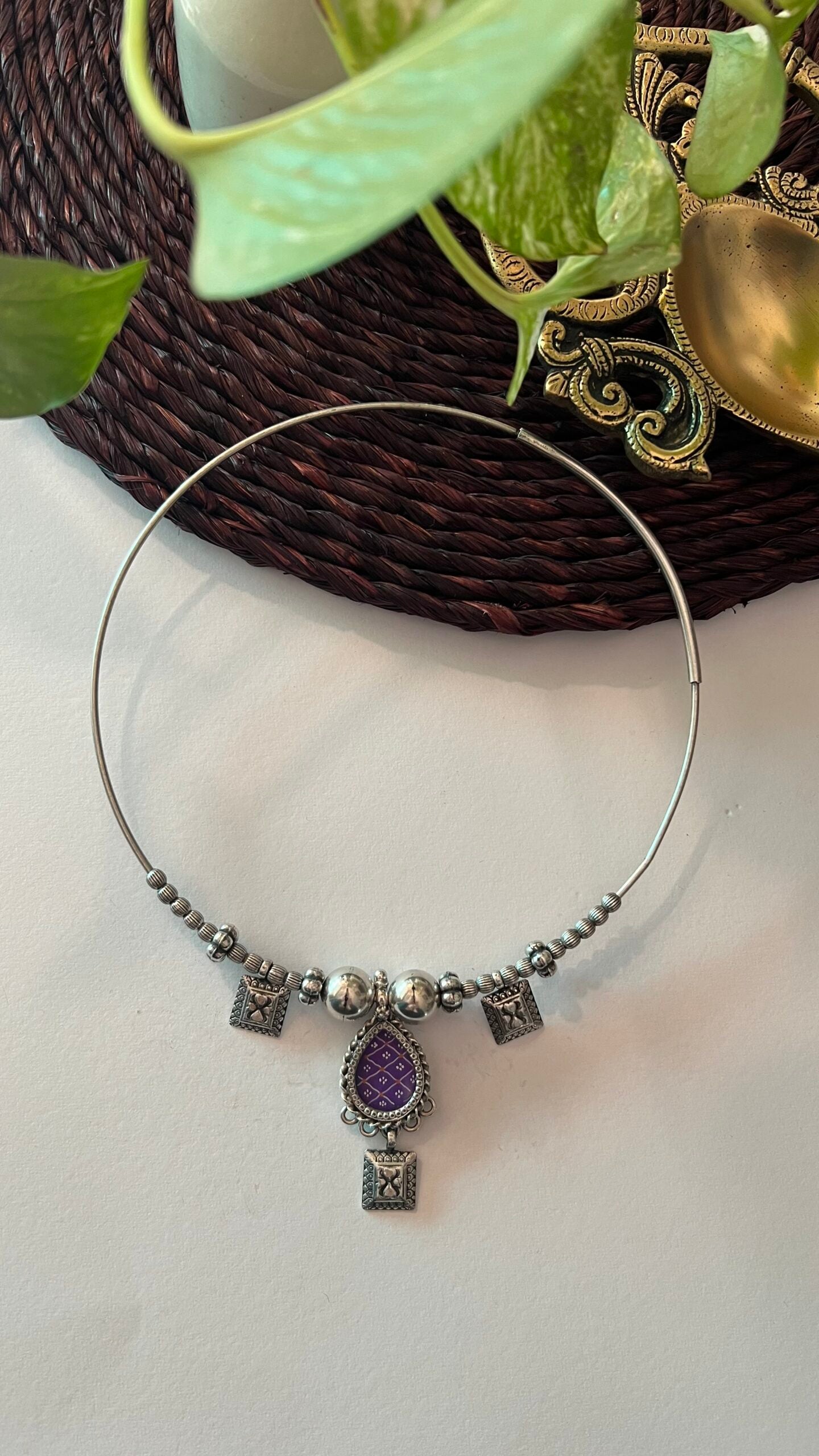 Ramya: Unveil the beauty of simplicity with a Silver hasli.