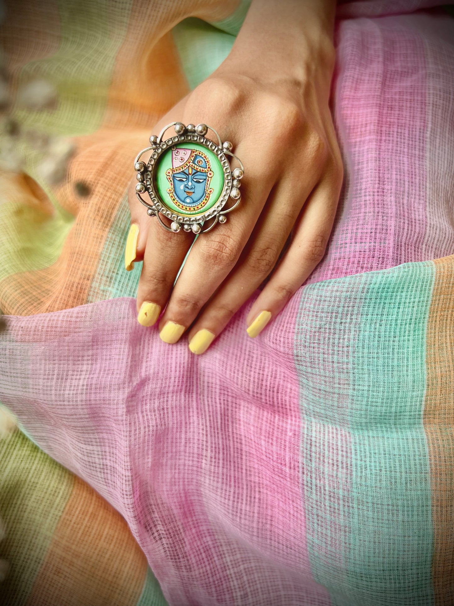 "Avyukt" Hand-Painted Divine Rings