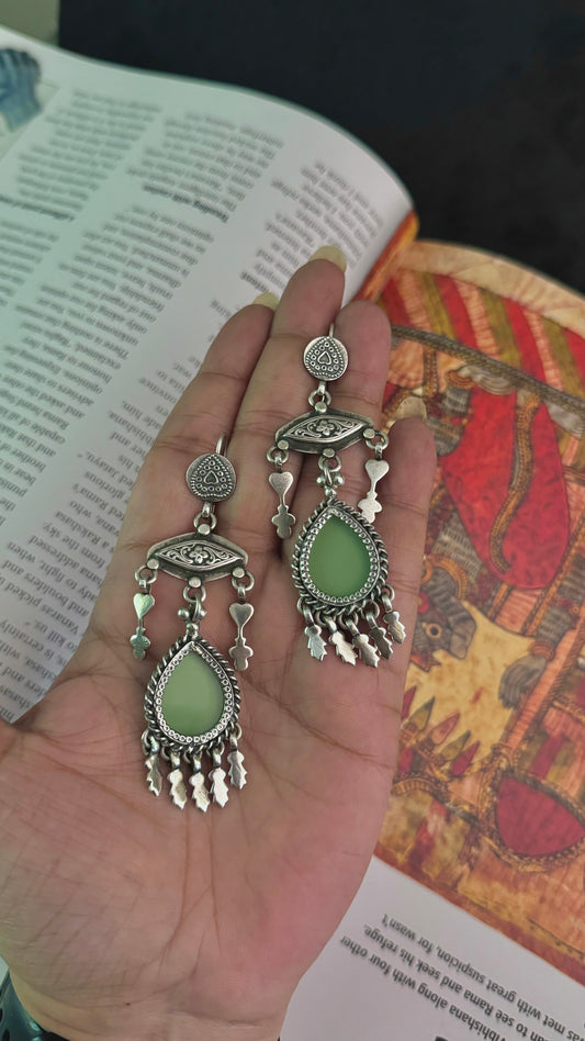 HawaMahal  : Embrace elegance with our silver earrings, reflecting the charm of a royal heritage!