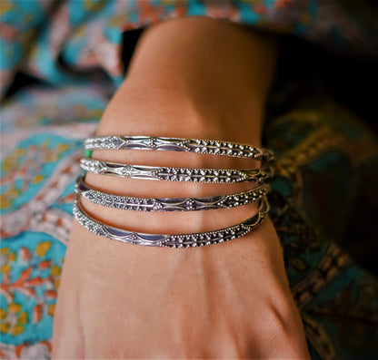 Hiral - Statement Silver Bangle (Made to Order)