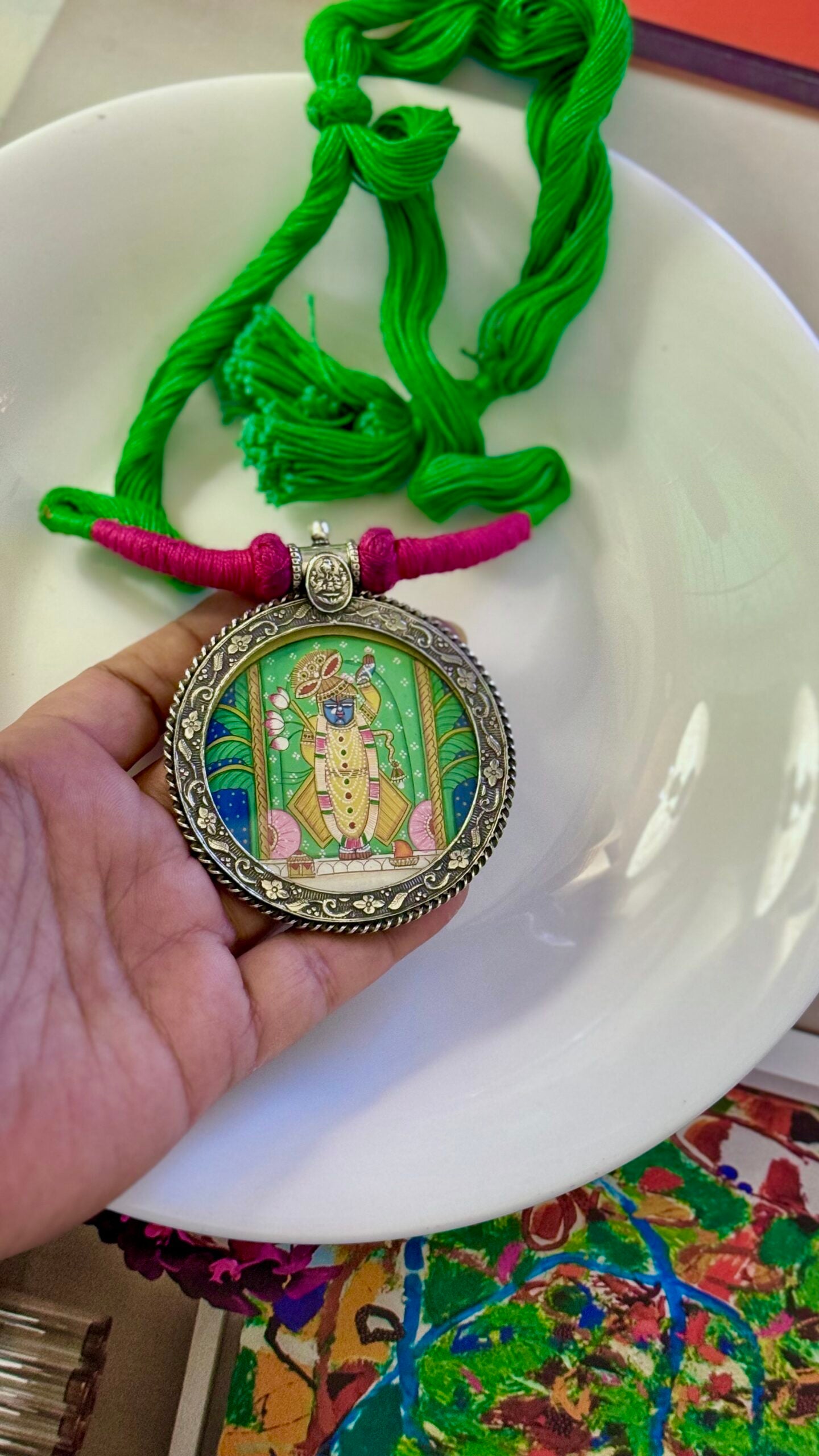 Shreenathji Hand Painted Pendant