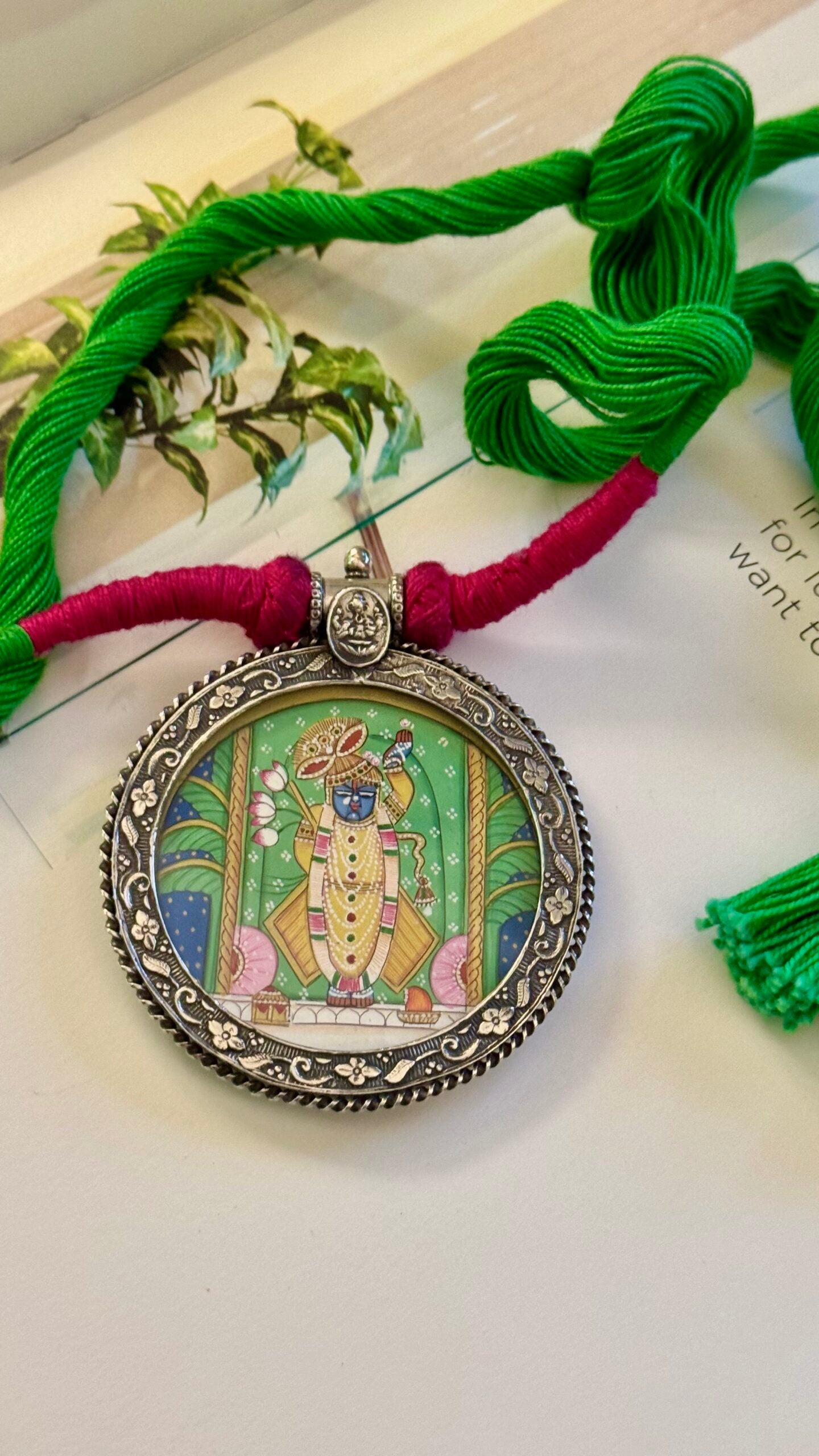 Shreenathji Hand Painted Pendant