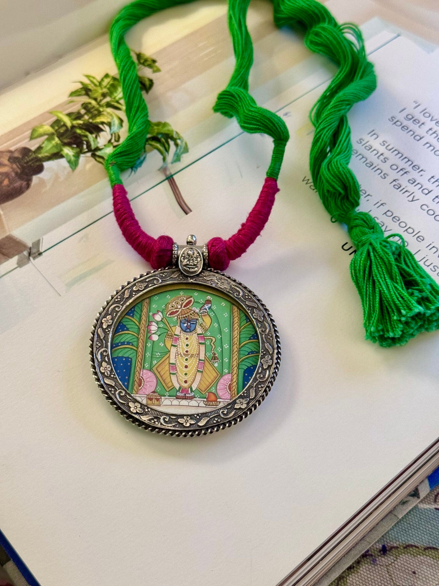 Shreenathji Hand Painted Pendant