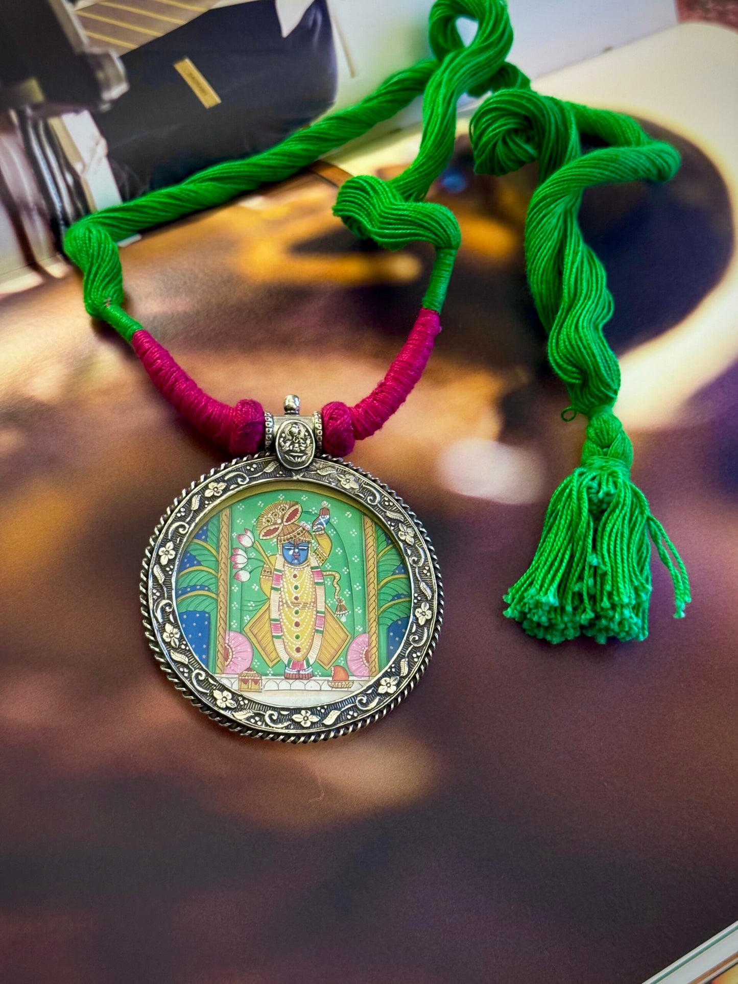 Shreenathji Hand Painted Pendant