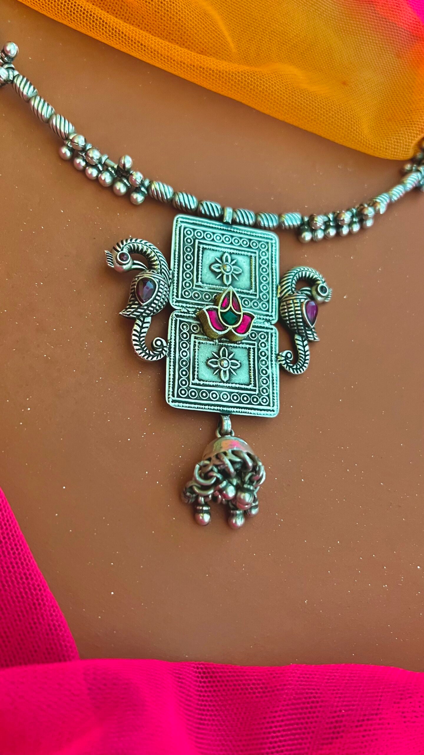 MAYA-"Jhumki" - Kundan's regal allure meets the purity of silver.