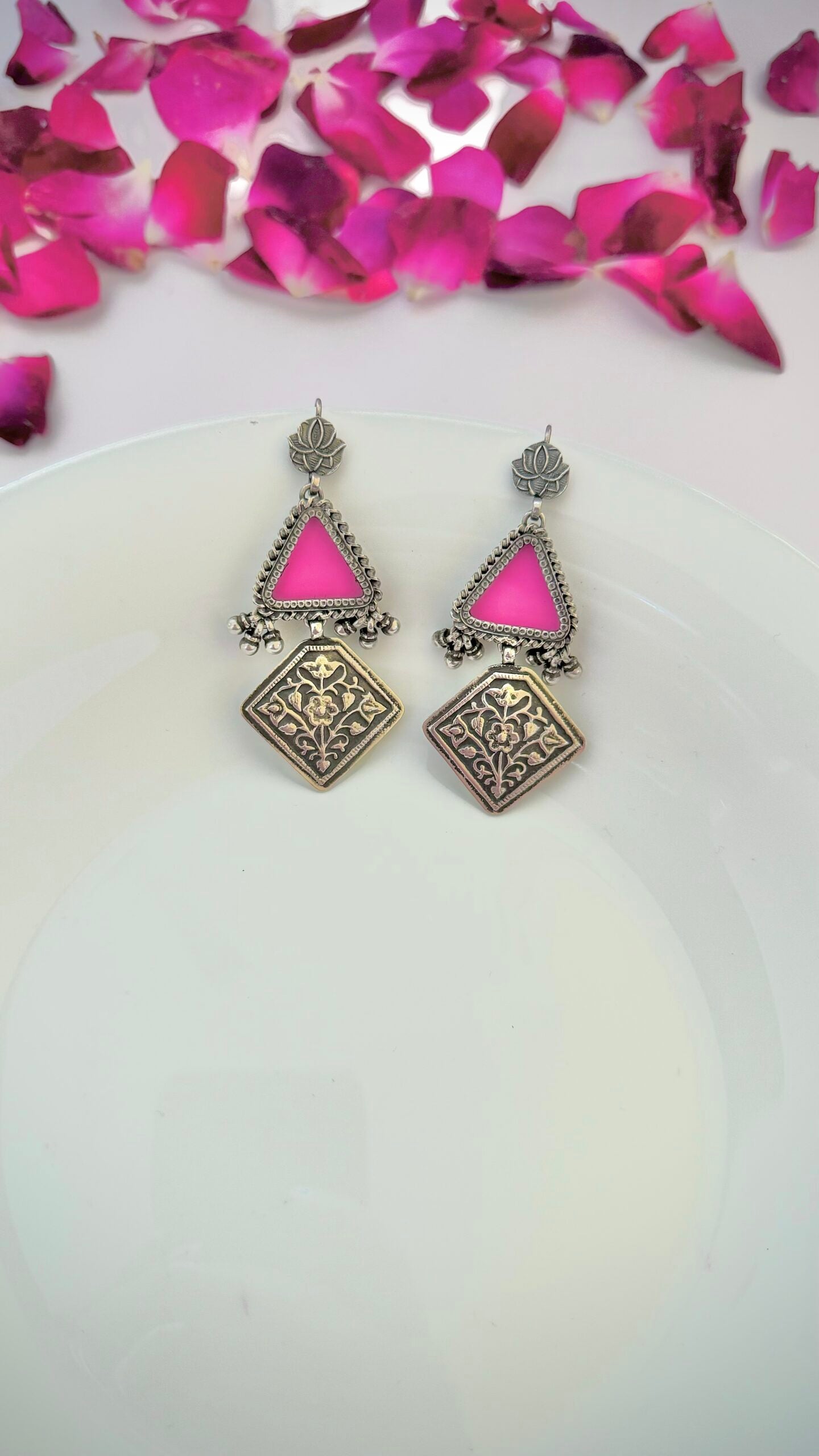 Krishna's Gems : Step into the celebration with these earrings inspired by Gulal colors.