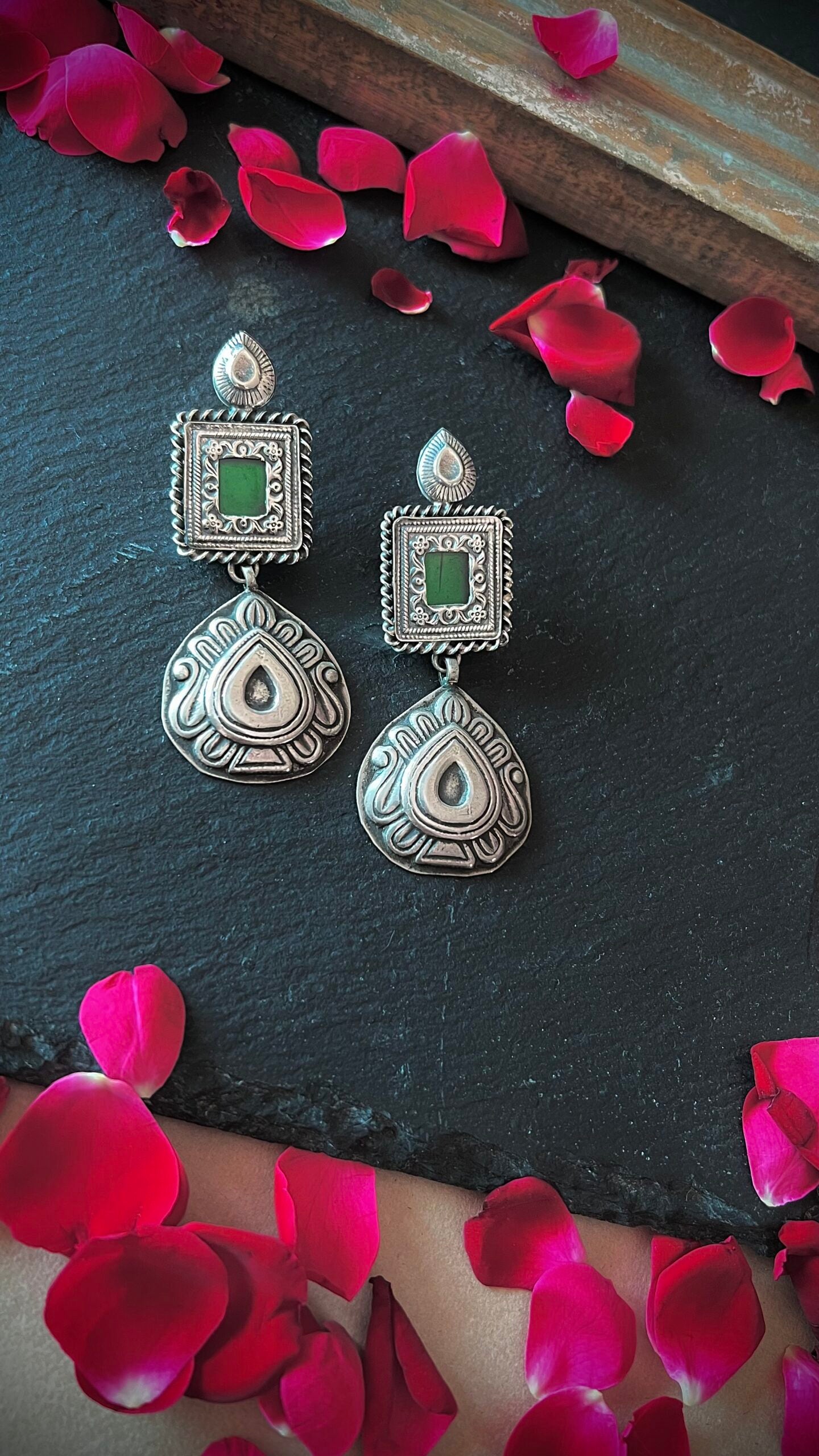 Jharokha -Capsicum Green- Vivid colors, rich culture these jharokha-inspired earrings set the festive mood