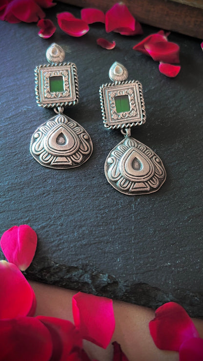 Jharokha -Capsicum Green- Vivid colors, rich culture these jharokha-inspired earrings set the festive mood