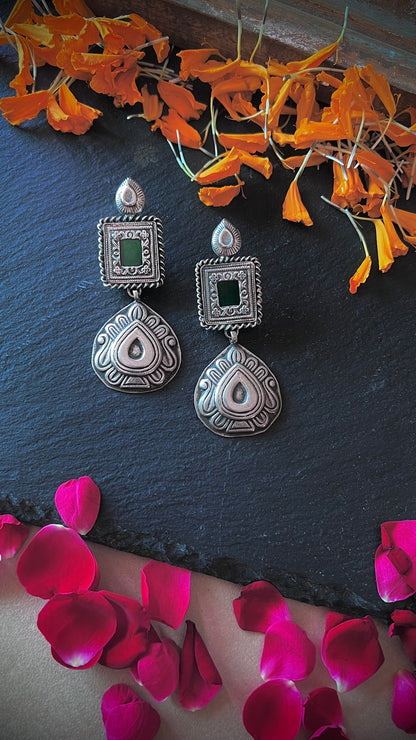 Jharokha -Capsicum Green- Vivid colors, rich culture these jharokha-inspired earrings set the festive mood