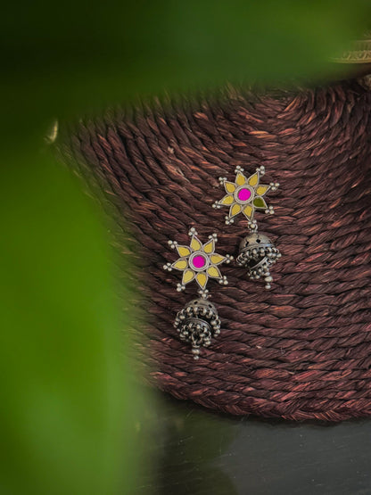 Sophistication in Silver: Elevate Your Look with Jhumkas.