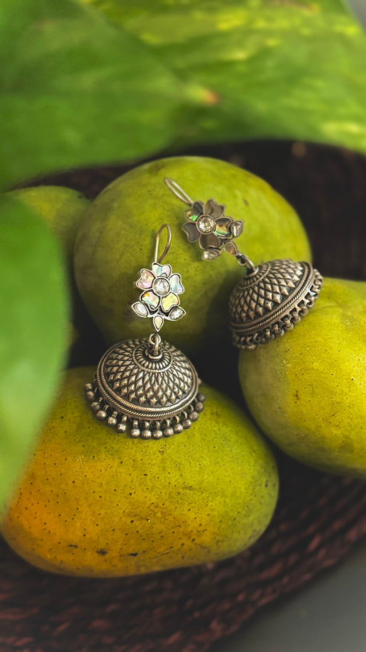 Eternal Shine: Your Perfect Pair of Silver Jhumkas