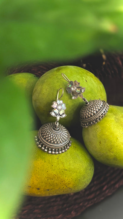 Eternal Shine: Your Perfect Pair of Silver Jhumkas