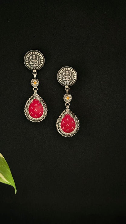 Devi Katyayani : Wear the legacy of Devi with these exquisite silver earrings.