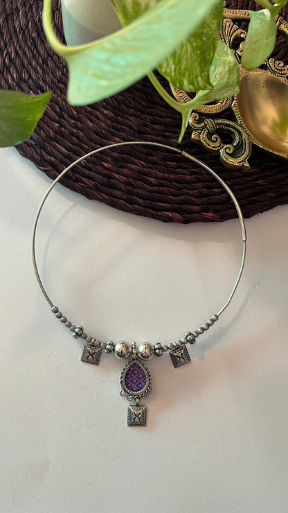 Ramya: Unveil the beauty of simplicity with a Silver hasli.